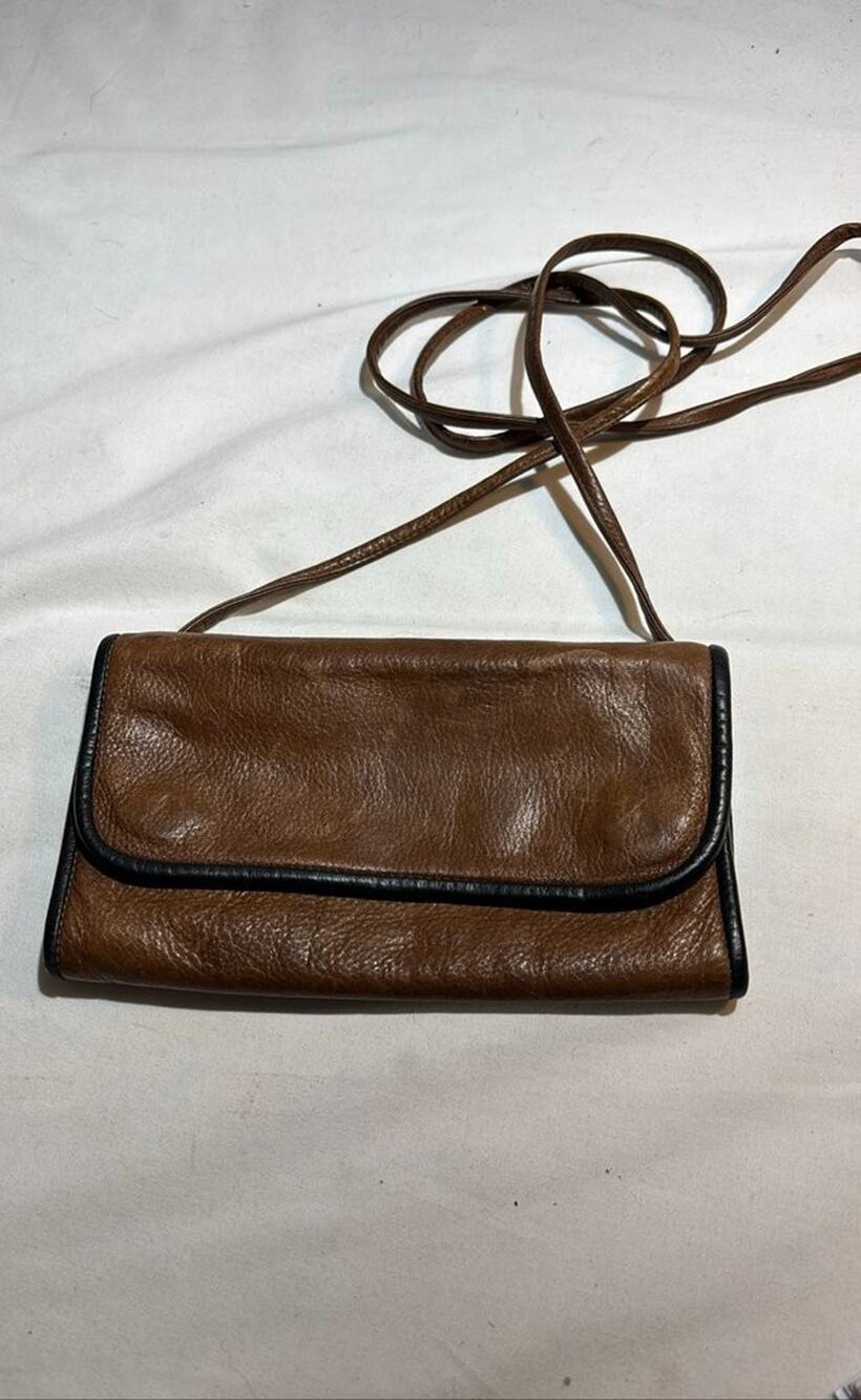 Vintage Brown Leather Crossbody Bag